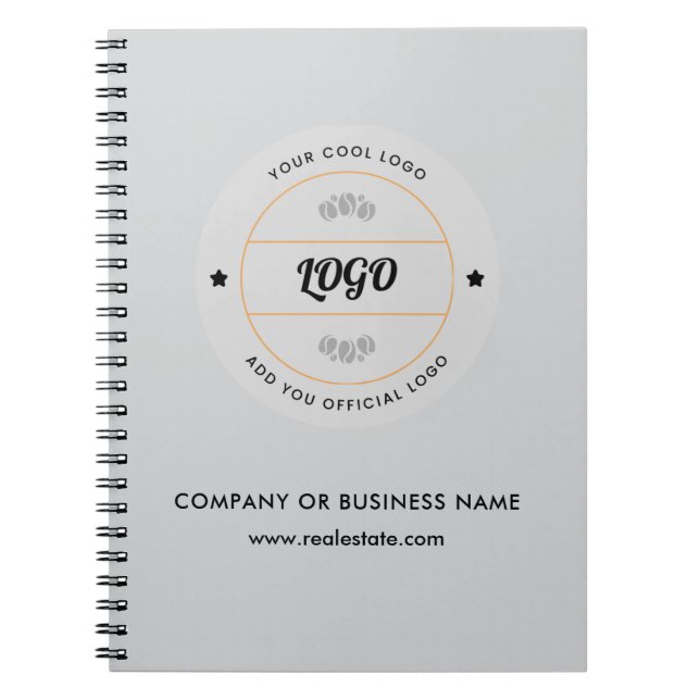 Simple Round Business Logo & Text Company Custom  Notebook (Front)