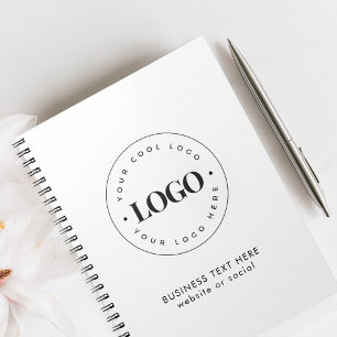 Simple Round Business Logo & Text Company Custom Notebook