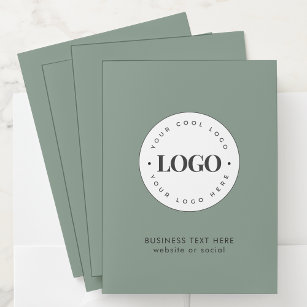 Simple Round Business Logo & Text Company Custom   Pocket Folder