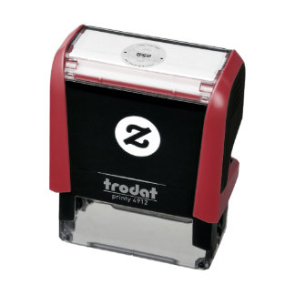 Simple Round Business Logo & Text Company Custom Self-inking Stamp