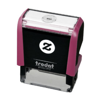 Simple Round Business Logo & Text Company Custom Self-inking Stamp