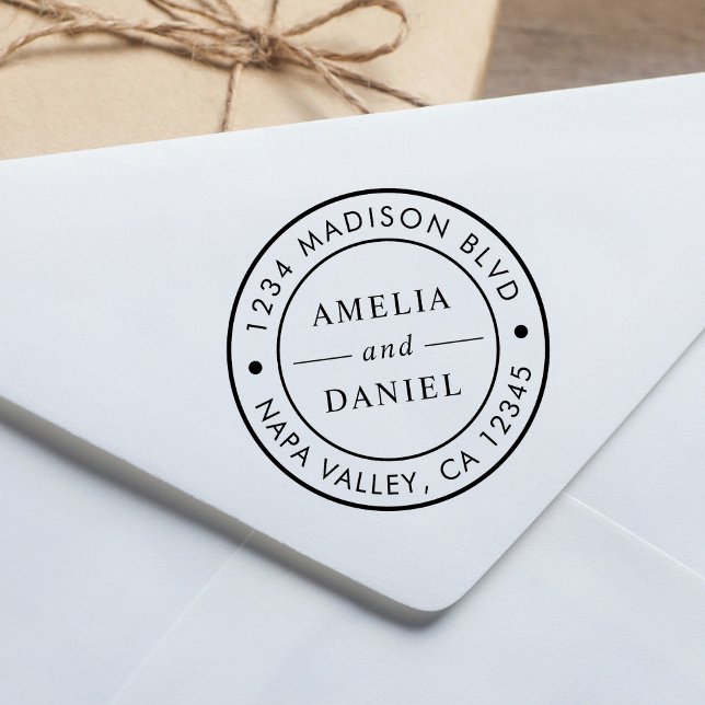 Simple Round Logo Return Address Rubber Stamp (Creator Uploaded)