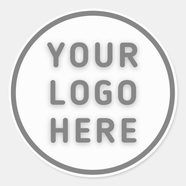 Simple Round Logo Template White Background Classic Round Sticker (Front)