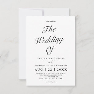 Simple Roundhand Calligraphy Wedding Invitation