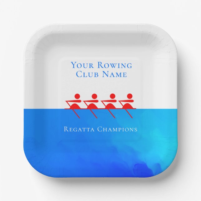 Simple Rowing Club Commemorative  Paper Plate (Front)