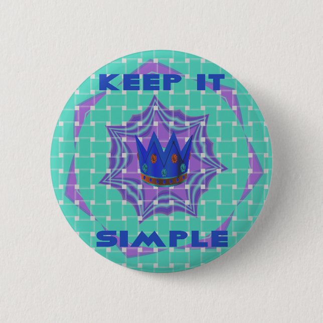 Simple Royal 6 Cm Round Badge (Front)