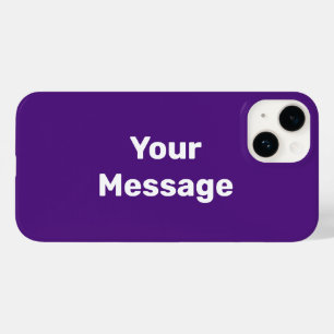 Simple Royal Purple with White Text Template Case-Mate iPhone 14 Case