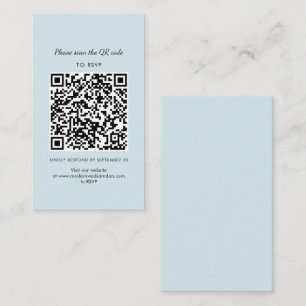 Simple RSVP QR Code Wedding Enclosure Card