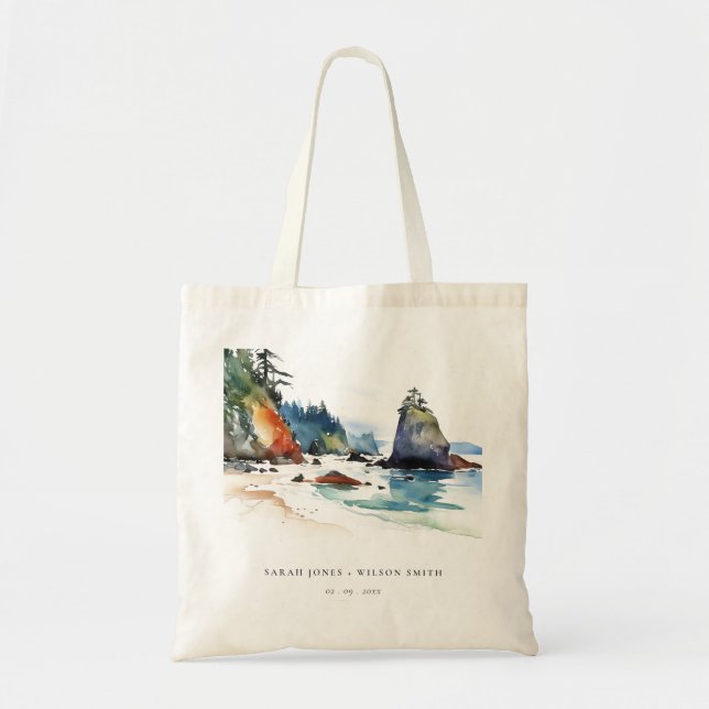 Simple Ruby Beach Olympic National Park Wedding Tote Bag (Front)