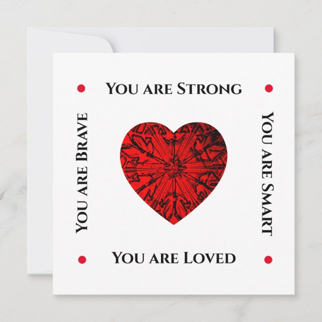 Simple Ruby Red Heart Valentine Flat Holiday Card (Front)