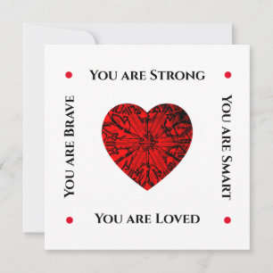 Simple Ruby Red Heart Valentine Flat Holiday Card