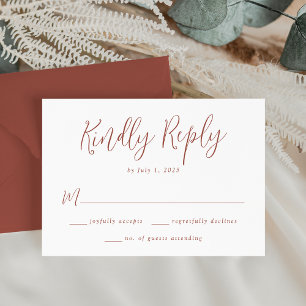 Simple Rust Script Wedding RSVP Card
