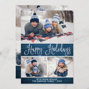 Simple Rustic 6 PHOTO Christmas Greeting Holiday Card