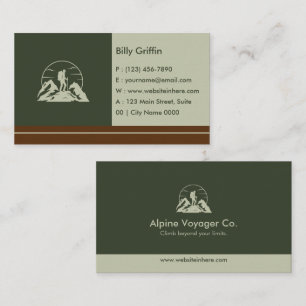 Simple Rustic Adventure Hikers Bold Deep Green Business Card