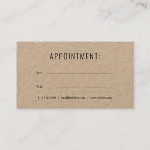 Simple Rustic Appointment Card