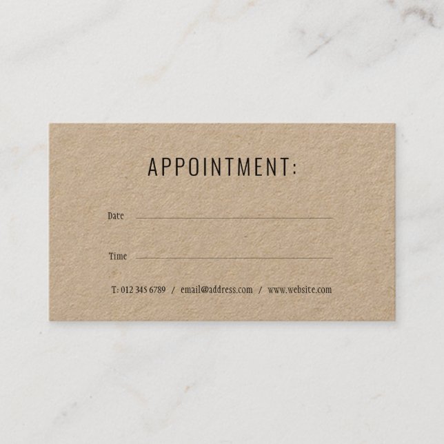 Simple Rustic Appointment Card (Front)
