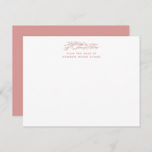 Simple Rustic Blush Pink Botanical Card