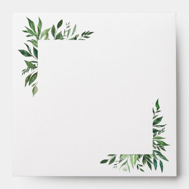 Simple rustic botanical green foliage envelope (Front)