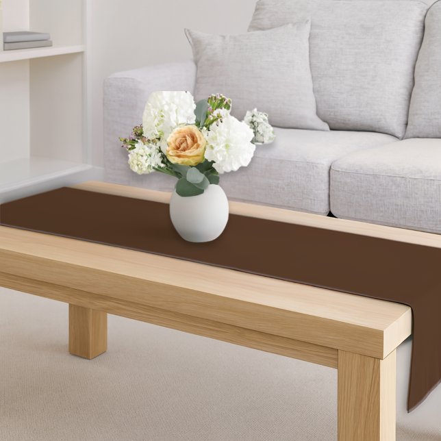 Simple Rustic brown solid autumn Thanksgiving Short Table Runner (Creator Uploaded)