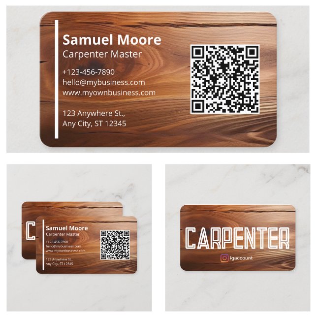 Simple Rustic Carpenter Business Card (Simple Rustic Carpenter Business Card
)