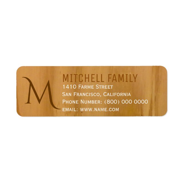 simple rustic & clean, family name return address label (Front)