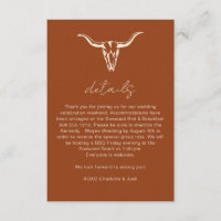 Simple Rustic Cow Skull Details Enclosure Card 