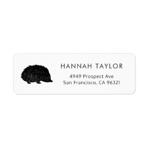 Simple Rustic Cute Hedgehog Motif Return Address Return Address Label