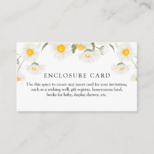 Simple Rustic Daisy Flower Custom  Enclosure Card