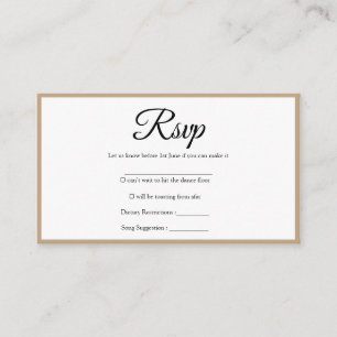 Simple rustic elegant wedding rsvp card