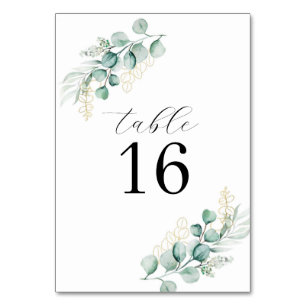 Simple Rustic Eucalyptus Greenery Wedding Table Number