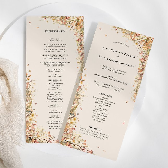 Simple Rustic Fall Beige Wedding Flat Program (Creator Uploaded)