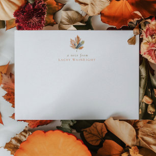 Simple Rustic Fall Leaf Personalised Card
