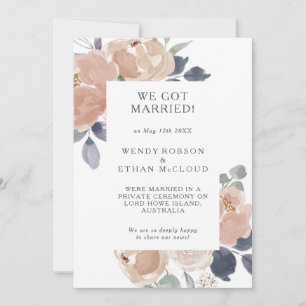 Simple Rustic Floral Elopement Announcement