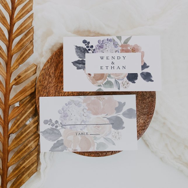 Simple Rustic Floral Flat Wedding Place Card (Creator Uploaded)