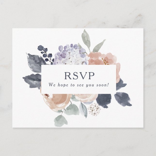 Simple Rustic Floral Song Request RSVP Postcard (Front)