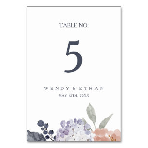 Simple Rustic Floral Table Number