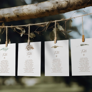 Simple Rustic Floral Table Number Seating Chart