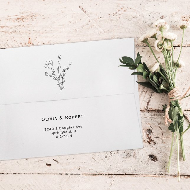 Simple Rustic Floral Wedding Envelope (Creator Uploaded)