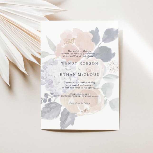 Simple Rustic Floral Wedding Invitation (Creator Uploaded)