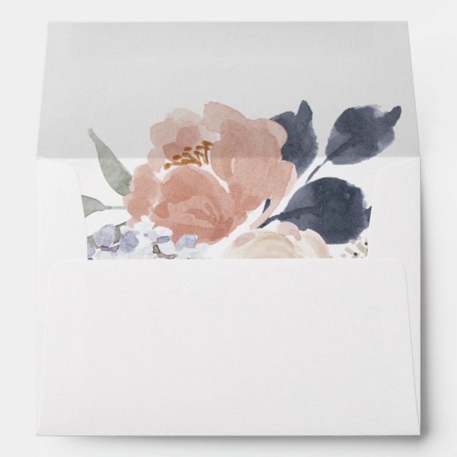 Simple Rustic Floral Wedding Invitation Envelope (Back (Bottom))