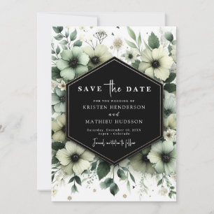 Simple Rustic Flowers Sage Green Wedding Save The Date