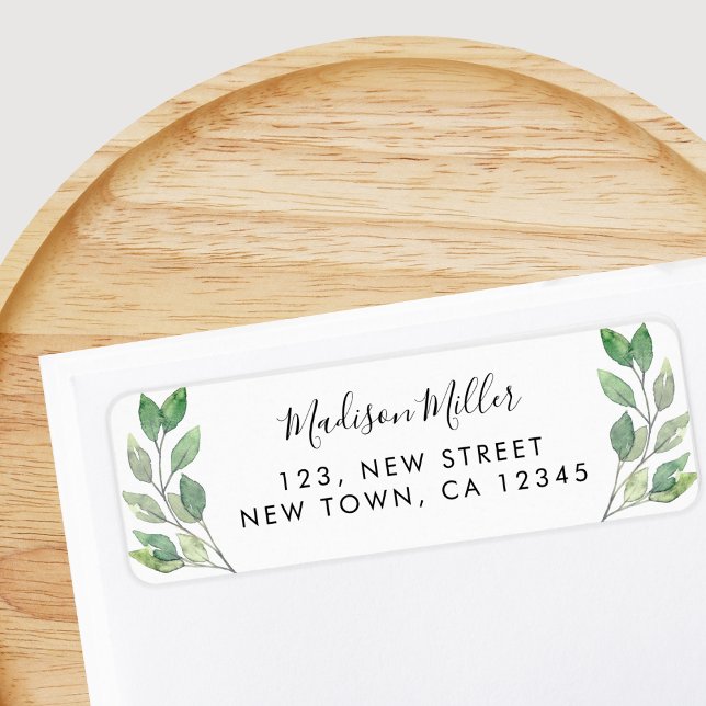 Simple Rustic Greenery Return Address  Label (Creator Uploaded)