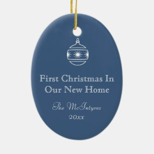 Simple Rustic House Blueprint New Address Moving Ceramic Tree Decoration