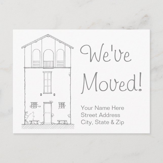 Simple Rustic House New Address Housewarming Announcement Postcard (Front)