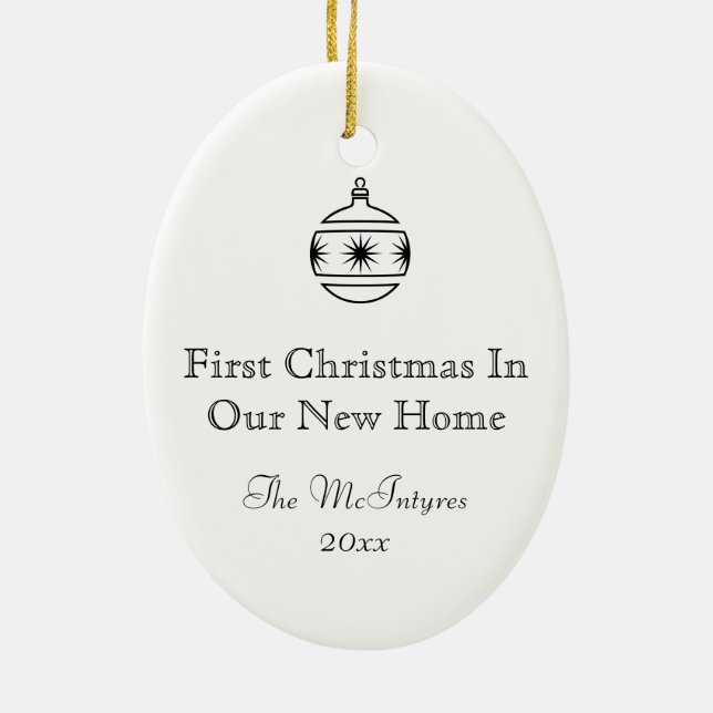 Simple Rustic House New Address Housewarming Ceramic Tree Decoration (Back)