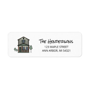 Simple Rustic House Return Address Label