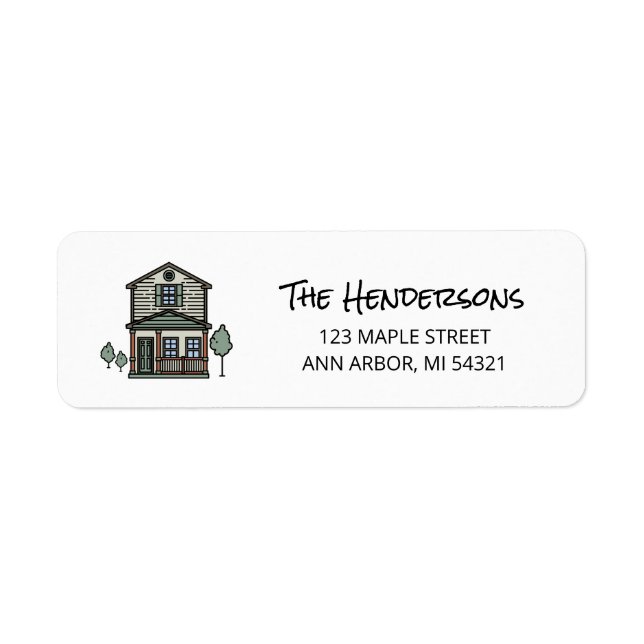 Simple Rustic House Return Address Label (Front)