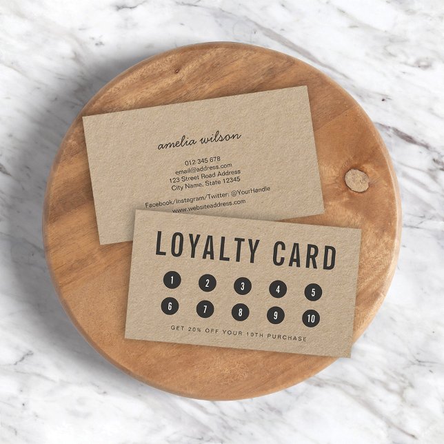 Simple Rustic Kraft Loyalty Card (Creator Uploaded)