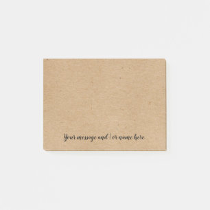 Simple Rustic Kraft Personalised Message Post-it Notes