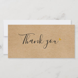 Simple Rustic Kraft Script Business Thank You Card